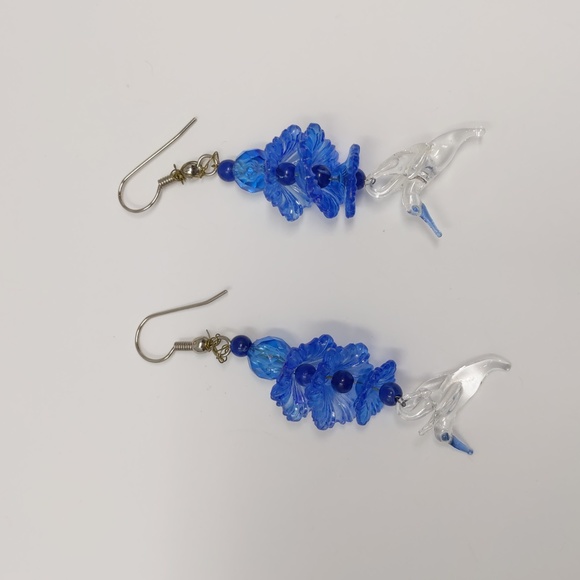 Glass Hummingbird Earrings - Picture 3 of 6